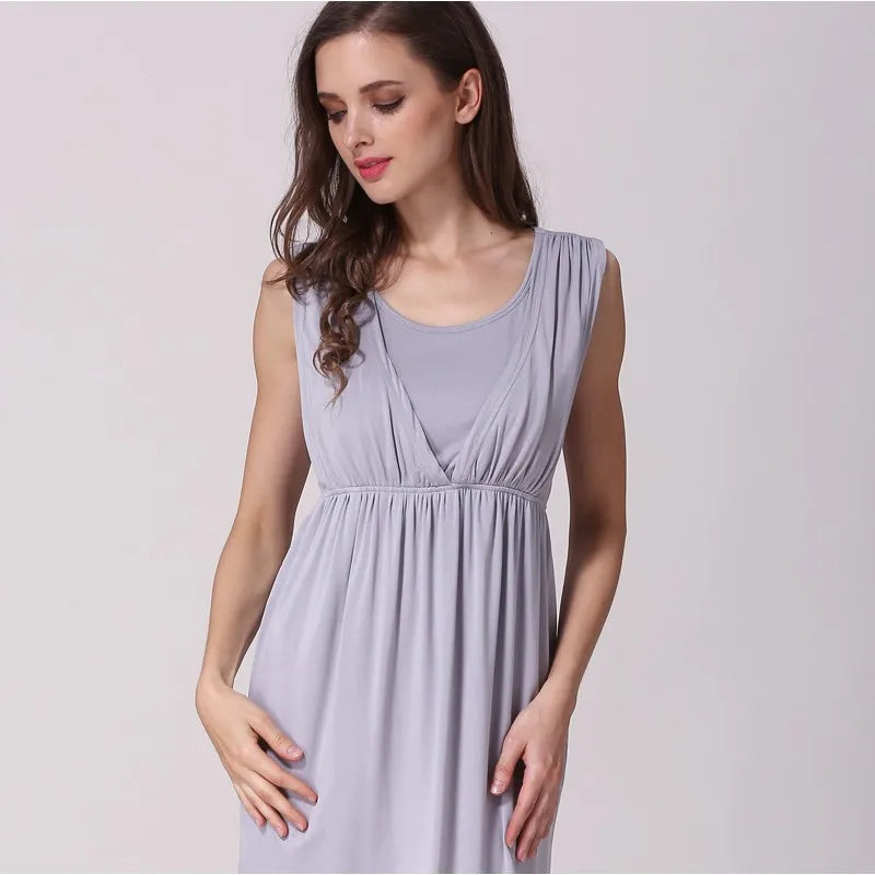 Summer Maternity Clothes Breastfeeding Dress Sleeveless Maternity Dresses For Pregnant Women Lactation Vest Nursing Skirt