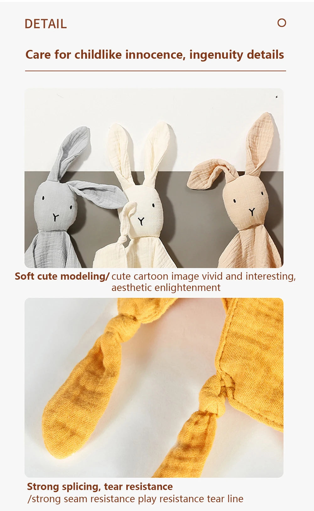 Baby Cotton Muslin Comforter Blanket Soft Newborn Sleeping Dolls Kids Fashion Sleep Toy Soothe Appease Towel Bibs