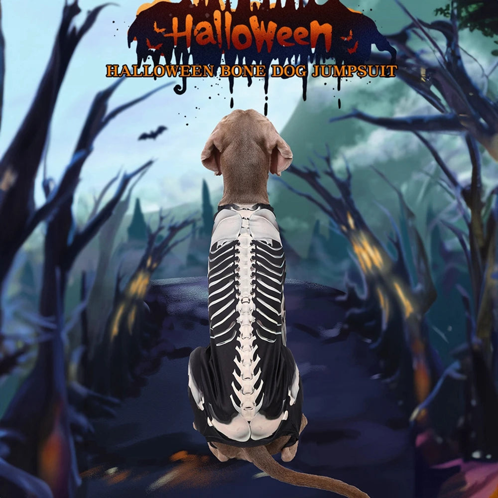 Halloween Dog Costumes for Large and Extra Large Dogs Skeleton Costume Jumpsuit Coat Pet Halloween Costumes Outfits Apparel