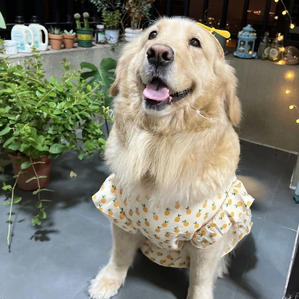 Summer Large Dog Cooling Clothes Cute Pet Dog Princess Dresses Medium Big Dogs Summer Vest Labrador Golden Retrievers Clothes