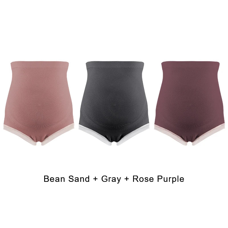 3PCS Maternity Panties High Waist Pregnant Panties Adjustable Belly Support Briefs for Pregnant Women Lace Solid Cozy Intimates