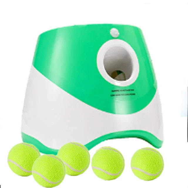 With 5 balls Automatic Ball Launcher for Dogs 3 Adjustable Distances Settings,Improves the dog's intelligence Outdoor pet game