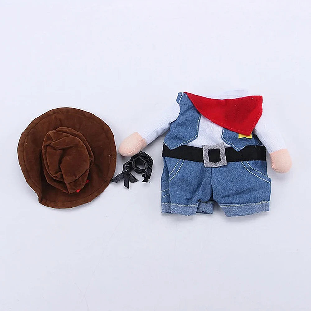 Cat Costume Clothes Funny Halloween Cosplay Cowboy Pet Outfits For Small Medium Dogs Cats Creative Novelty Kitten Party Clothing