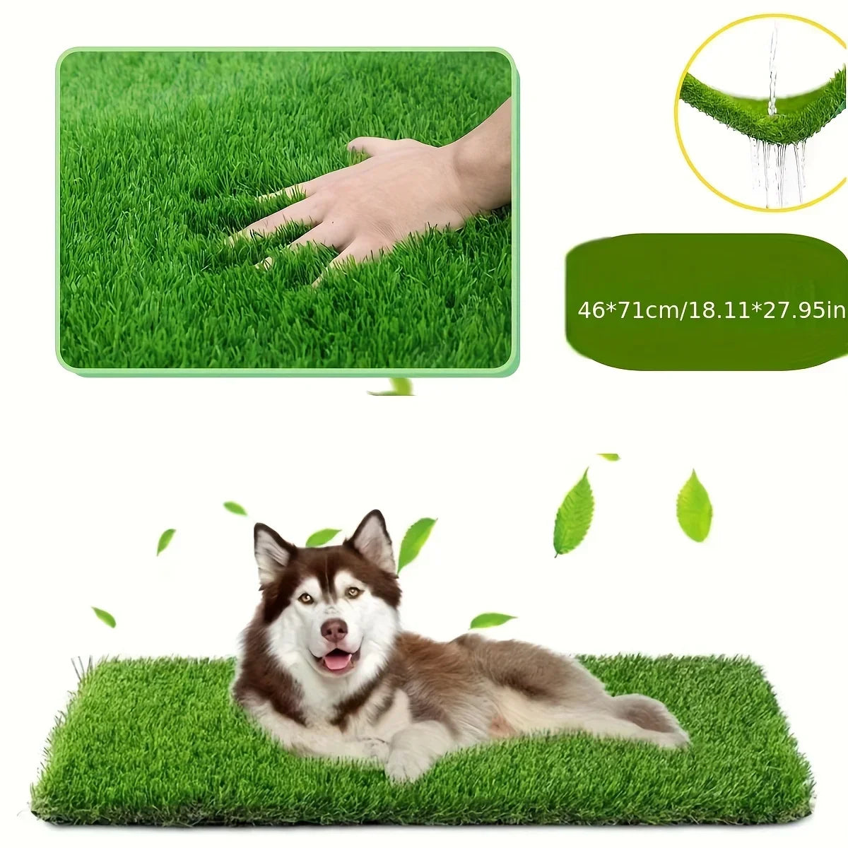 Reusable & Washable Dog Grass Mat Artificial Lawn for Pet Training with Non-Slip Backing, Perfect for Indoor or Outdoor Use