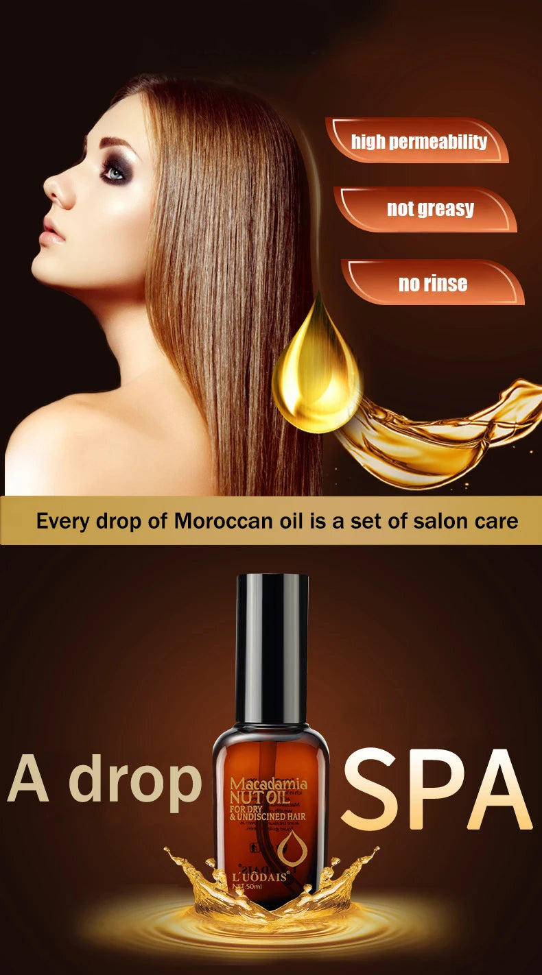 Hair & Scalp Care Essential Oil Treatment for Moisturizing Soft Hair Pure Argan Oil Dry Hair Repair Multi-functional