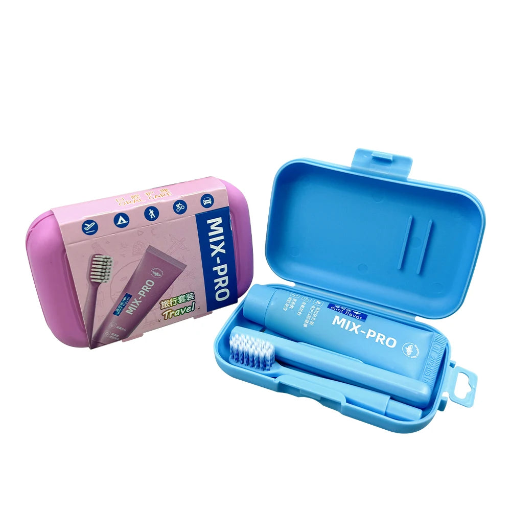 Dental Oral Care Cleaning Kit Portable Toothbrush Toothpaste Case Travel Toothbrush Soft Bristle Adult Tooth Brush Personal Care