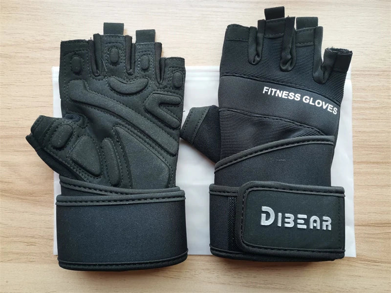 Half Finger Bodybuilding Gym Gloves Weightlifting Dumbbell Kettlebell Training Workout Fitness Gloves For Man Women