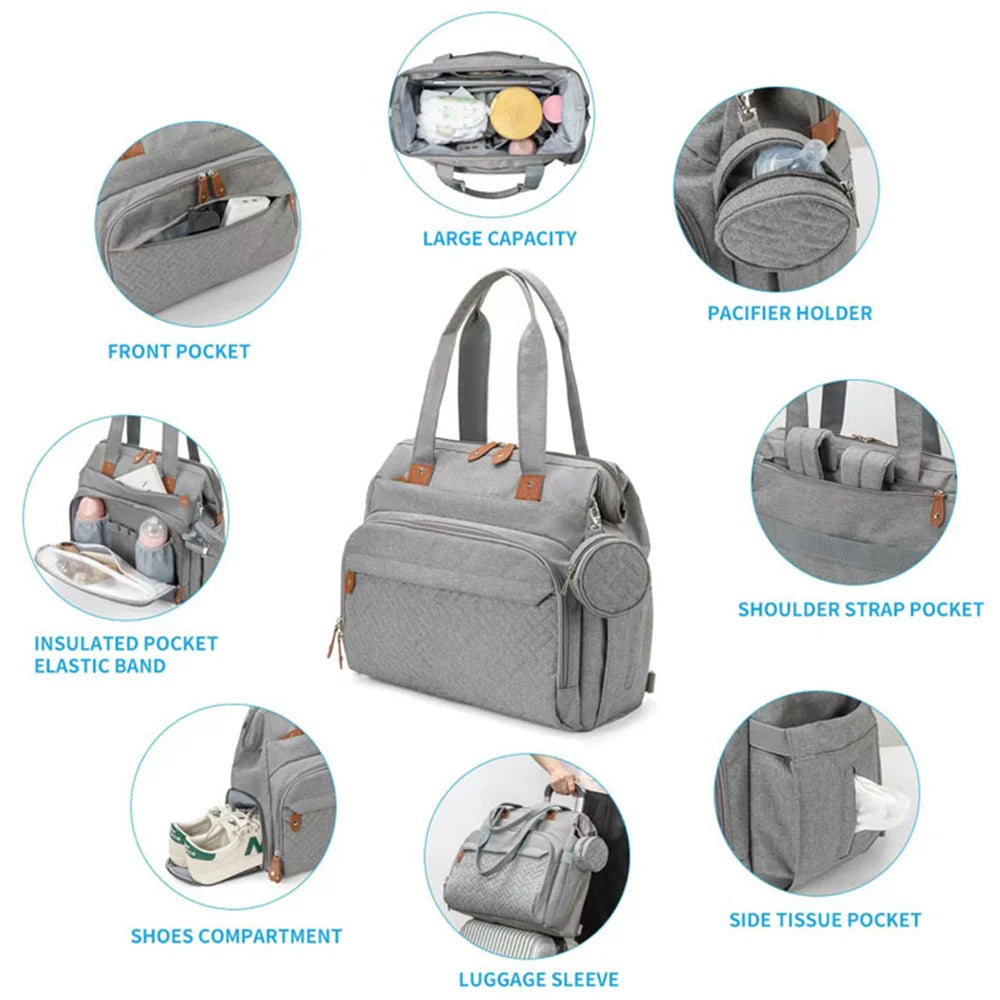 PANGDUBE Diaper Bags with 1pc Pacifier Bag Dad Mom Backpack for Travel Mommy Backpack for Baby Accessories Maternity Bag