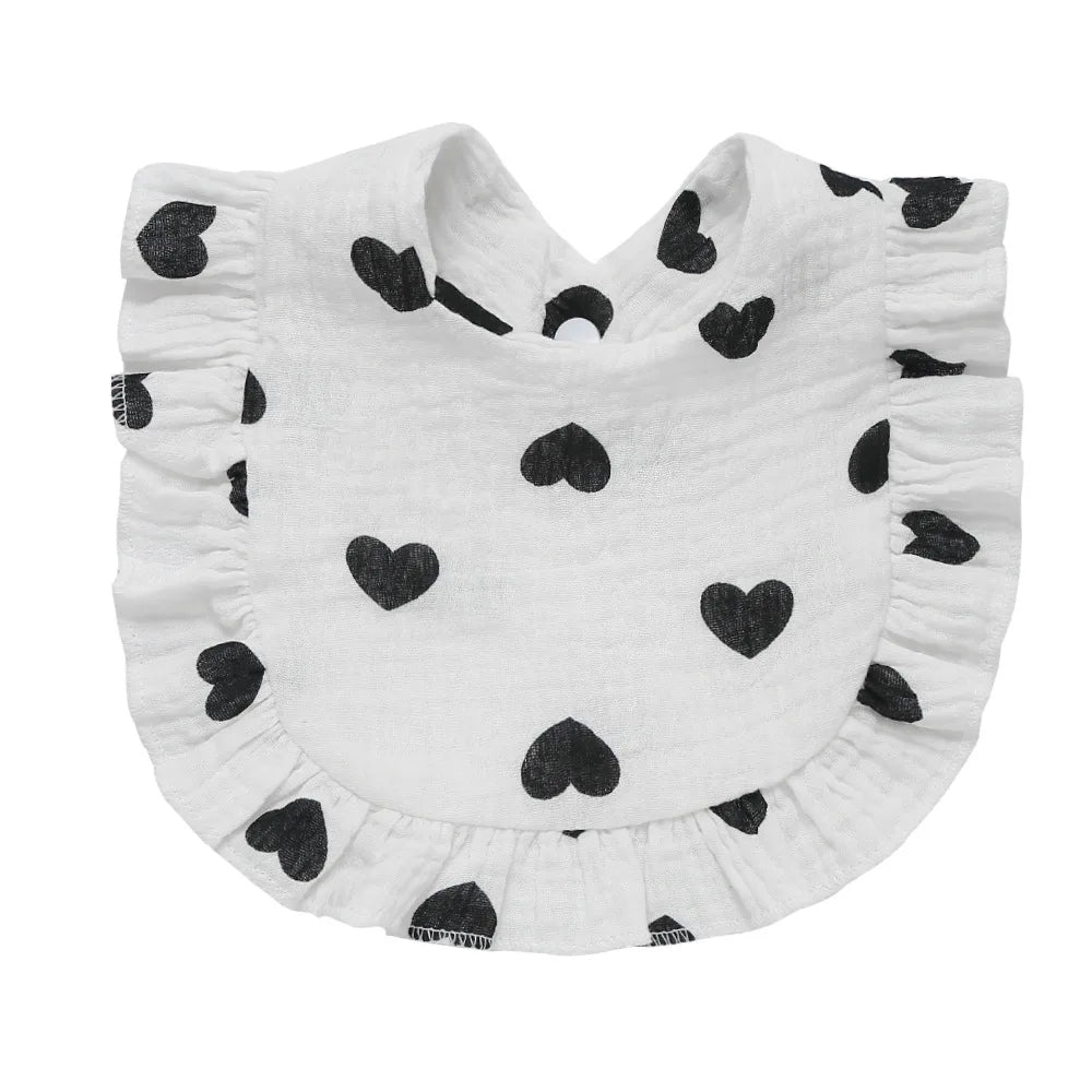 2025 New Baby Feeding Drool Bib Ruffle Floral Infants Lace Saliva Towel Soft Cotton Burp Cloth For Newborn Toddler Kids Bibs