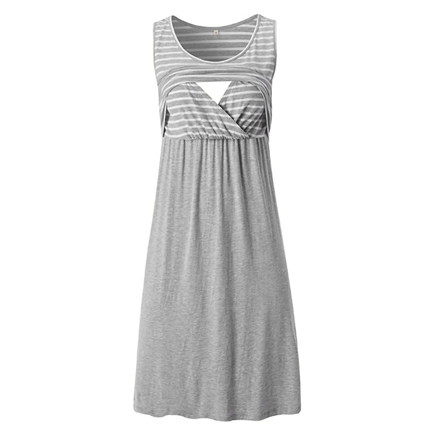 Women's Pregnancy Sleeveless Nursing Dress Maternity Dress Breastfeeding Clothes Summer Maternity Sleepwear Pregnancy Dresses