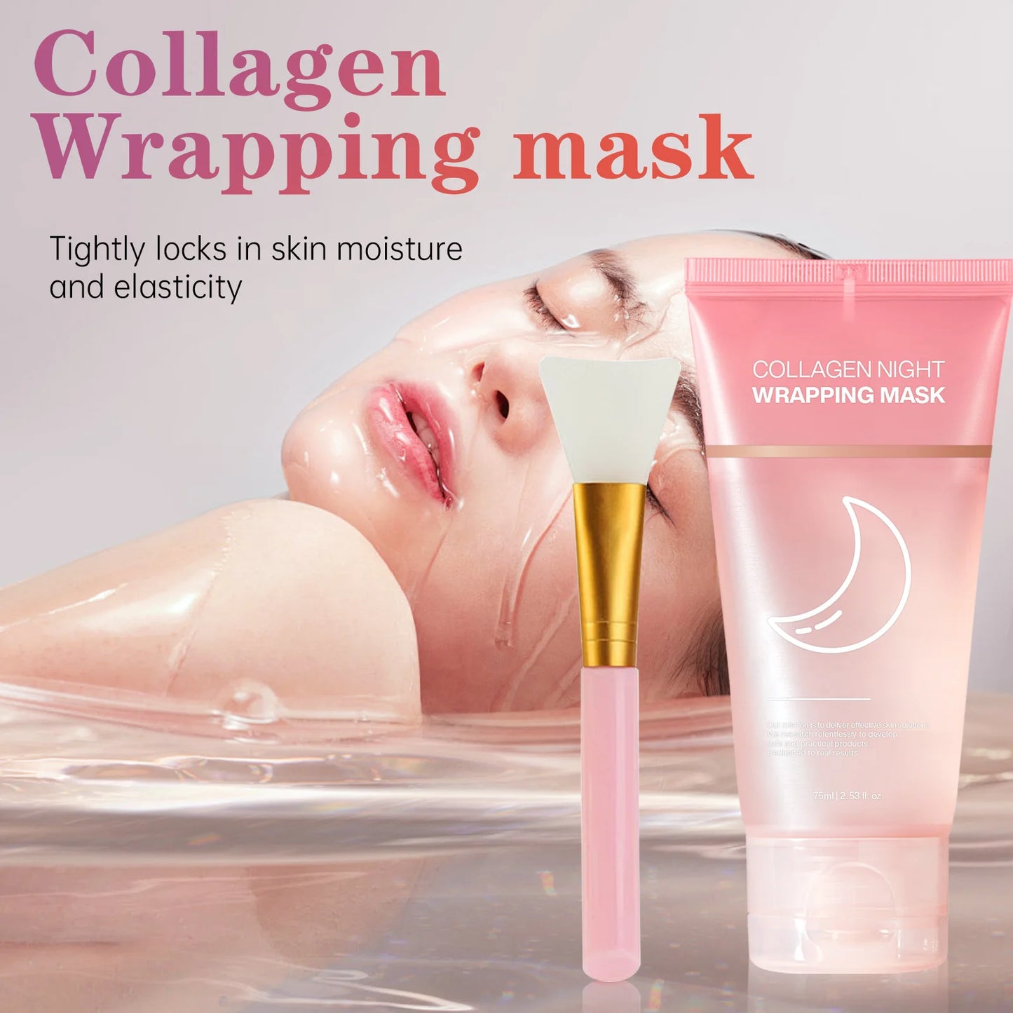 Hydrating Face Mask Reduces Sagging Collagen Overnight Firming Mask for Elasticity Dullness Wrapping Peel-Off Mask Skincare