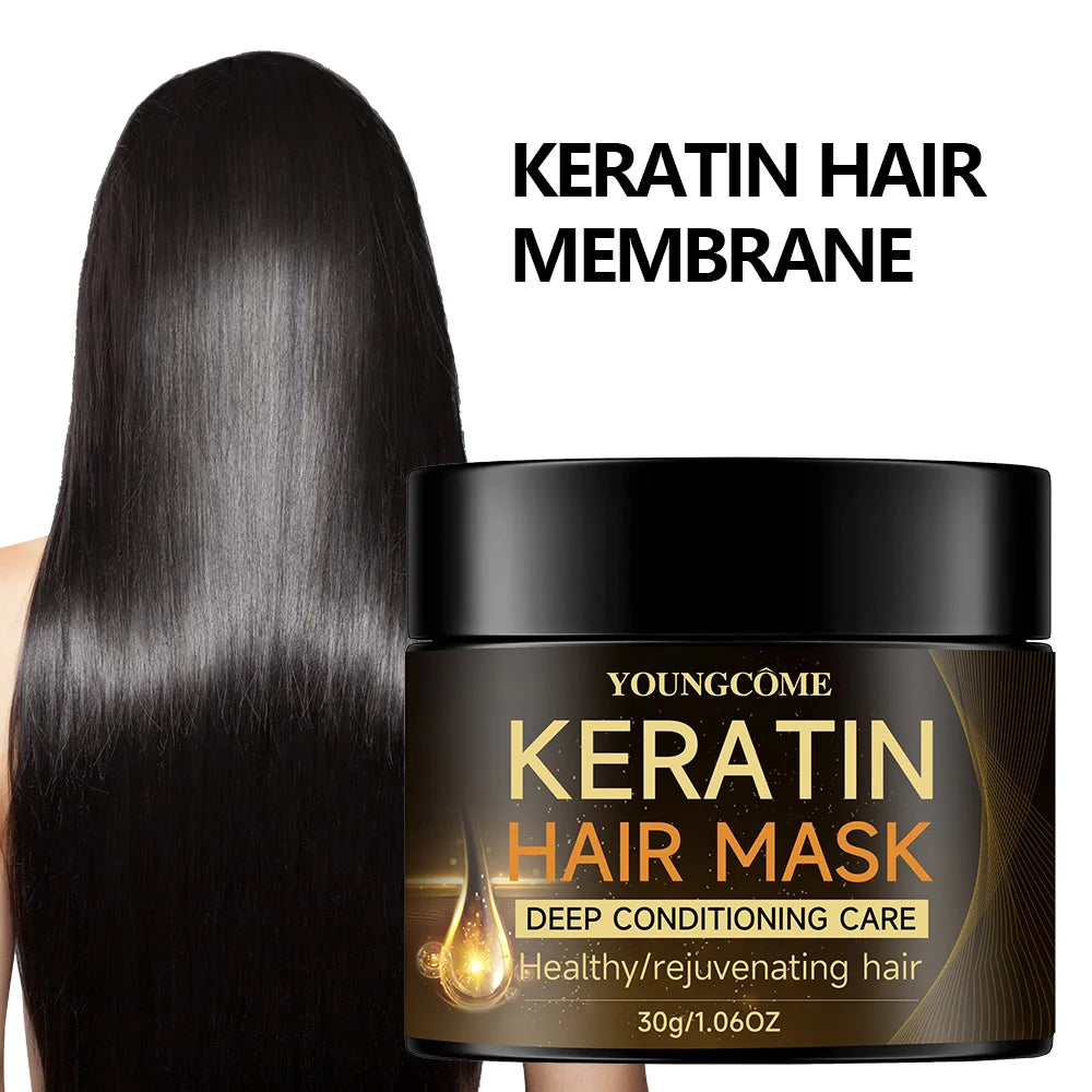 Keratin Hair Mask Repair Damaged Hair Restore Shine Hair Mask Moisturizer Conditioner Soft Smooth Frizz Damaged Hair Care