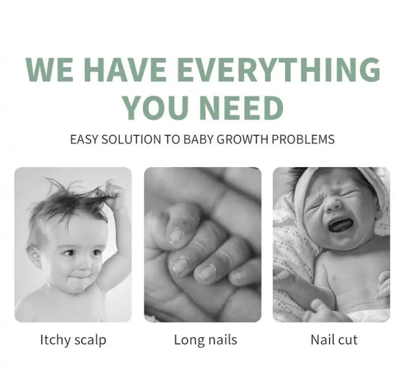 6Pcs/set Newborn Baby Care Kit Cleaning Supplies Head Comb Brush Scissors Nasal Aspirator Nail Clipper Sharpener Tool Package