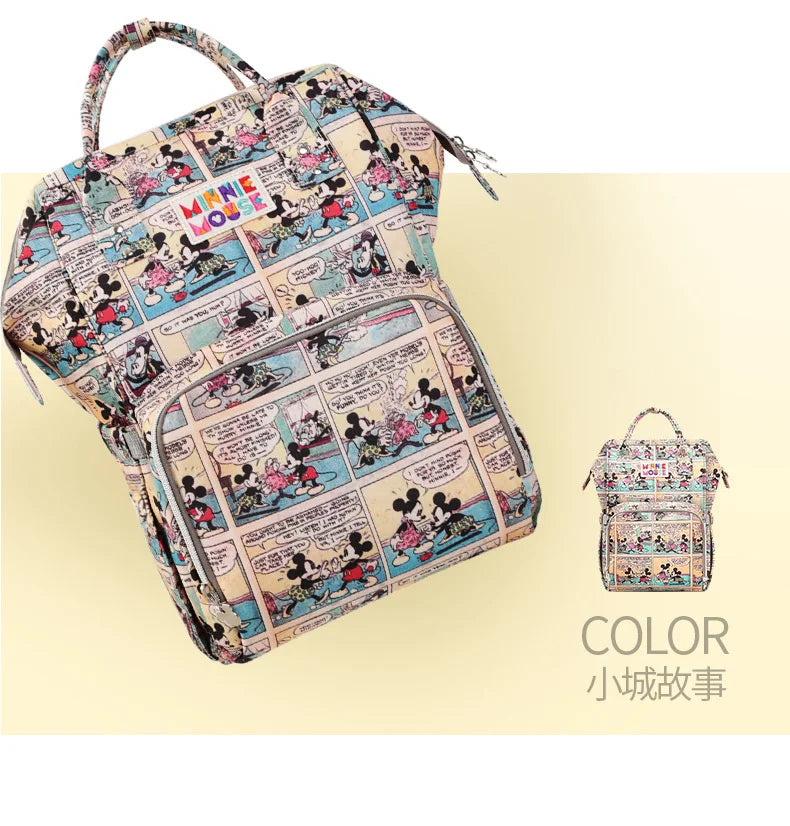 Disney Mickey Original New Diaper Bag Backpack Luxury Brand Baby Bag Large Capacity Multifunctional Cartoon Baby Diaper Bag