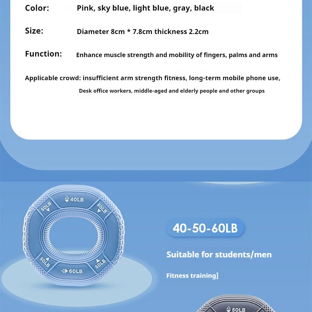 Octagonal Grip Ring Resistance Silicone Hand Exerciser Arm Strength Training Equipment Non-Slip Home Gym Fitness Workout Tool