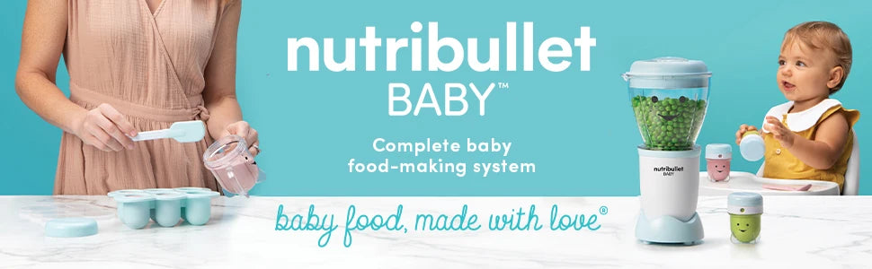 NBY-50100 Baby Complete Food-Making System, 32-Oz, White, Blue, Clear