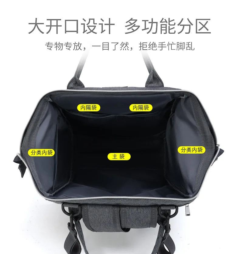 Multi-functional Mummy Shoulder Storage Bag Out Fashion Mother USB Port Bag Large Capacity Backpack Baby Stroller Hanging Bag