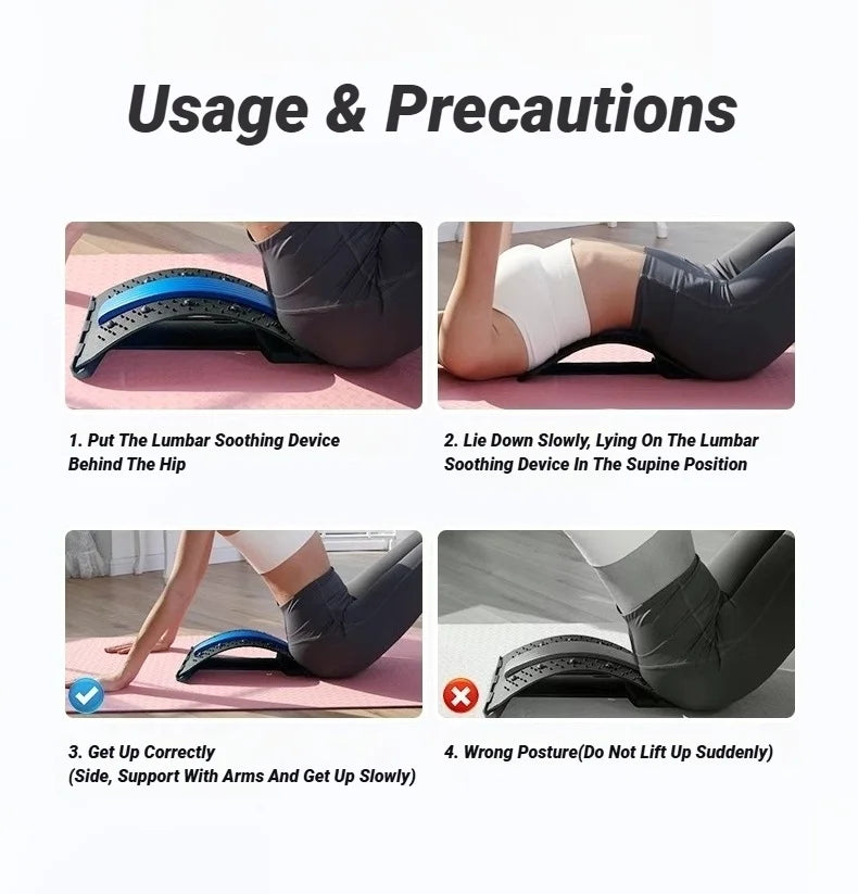 Back Massager Stretch Lumbar Support Relaxation Spine Pain Relief Vertebral Relaxer Stretches The Lower Traction Corrects Waist