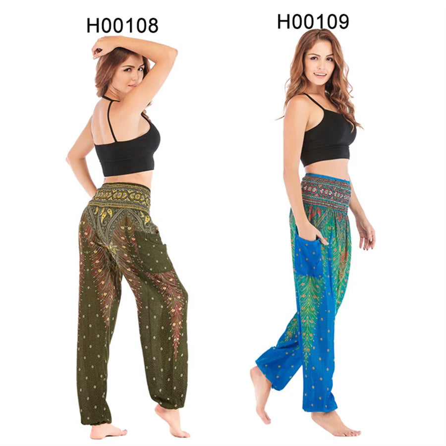 Yoga Pants Women Hippie Harem Printed Leggings Boho High Waisted Pantalone De Mujer Cintura Alta Calca Feminina Beach
