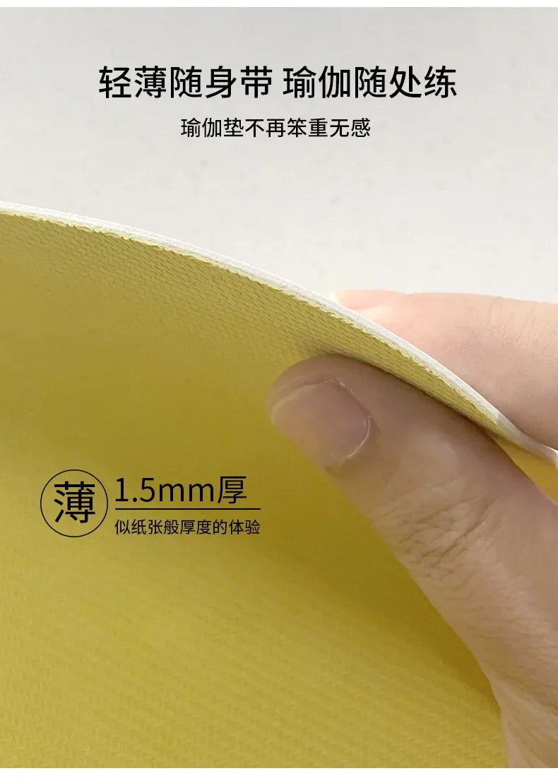 1.5mm Ultra-thin Pu Natural Rubber Yoga Mat Portable Foldable Professional Anti-slip Fitness Yoga Mat