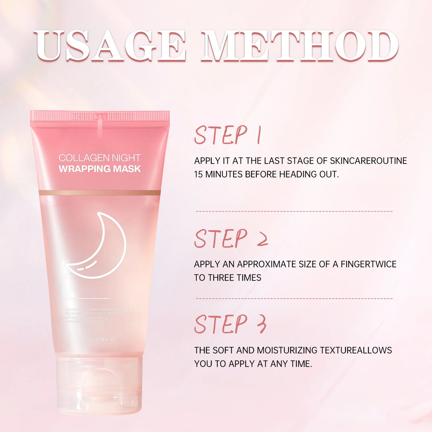 Hydrating Face Mask Reduces Sagging Collagen Overnight Firming Mask for Elasticity Dullness Wrapping Peel-Off Mask Skincare