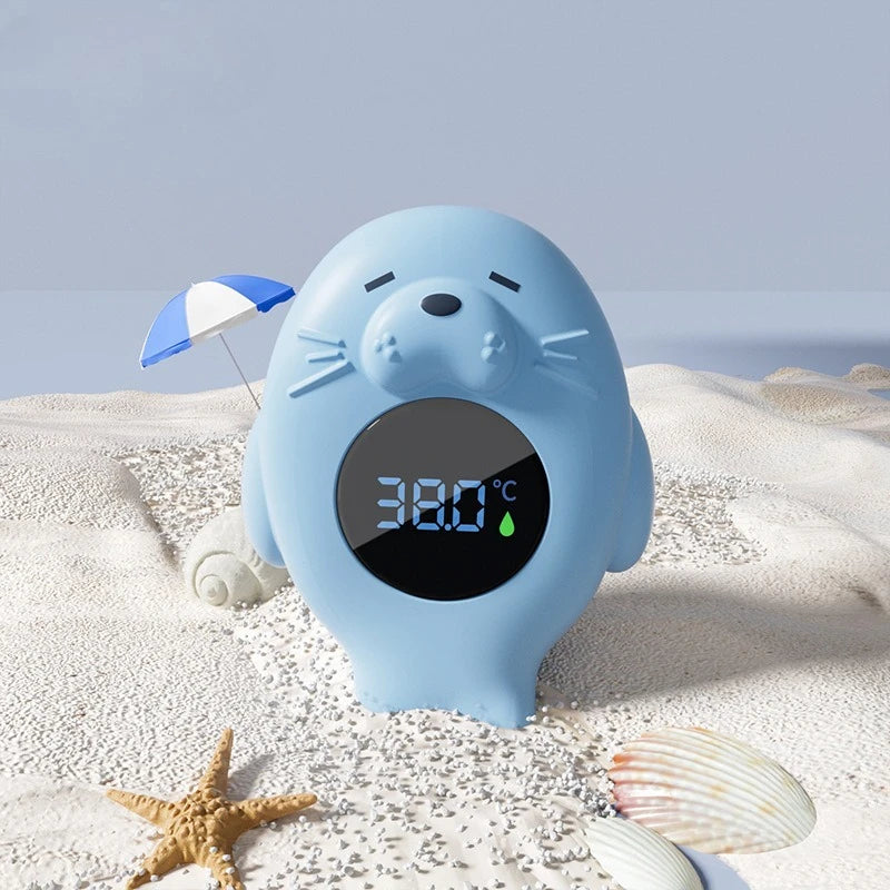 Baby Safe Bath Thermometer - Cute Floating Duck with LED Temp Display & Waterproof Alarm for Toddlers Bebe Banho