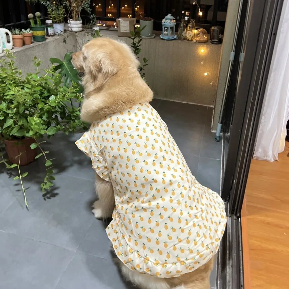 Summer Large Dog Cooling Clothes Cute Pet Dog Princess Dresses Medium Big Dogs Summer Vest Labrador Golden Retrievers Clothes