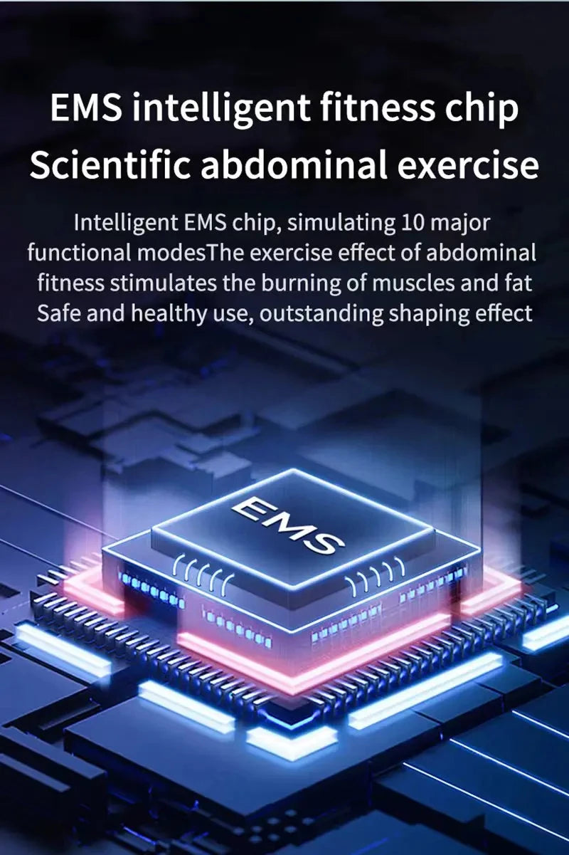 EMS Abdominal Toning Belt Electric Muscle Stimulation Muscle Toner Portable Fitness Massager Waist Trainer Body Slimming Shaping