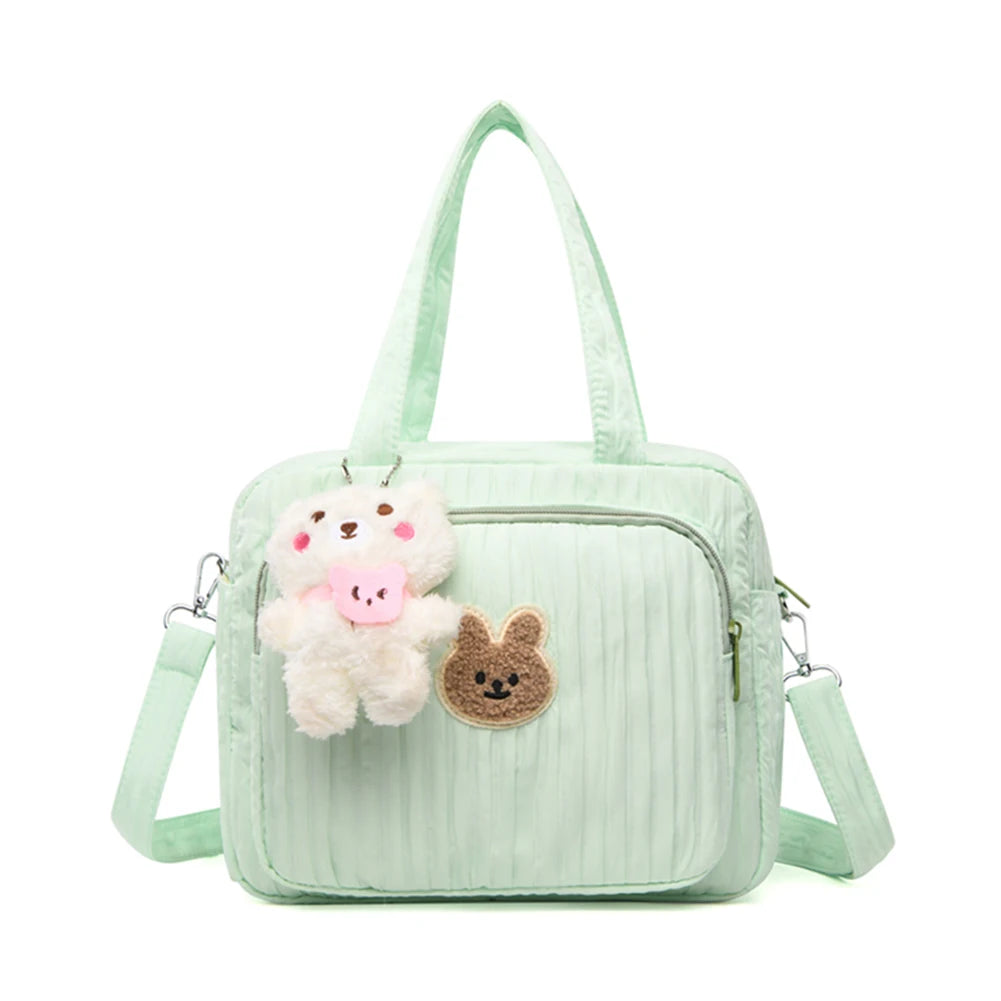 Mommy Stroller Nappy Bag Portable Cute Cartoon Multi-function Large Capacity Baby Diaper Bags with Pendant Nylon Mom Travel Tote