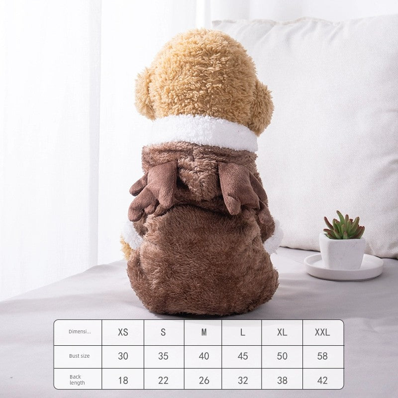Cat Clothes Tiger Outfit Thermal Cotton-Padded Clothes Kitten Blue Cat British Shorthair Muppet Autumn and Winter Pet Dog Four-Legged Clothes