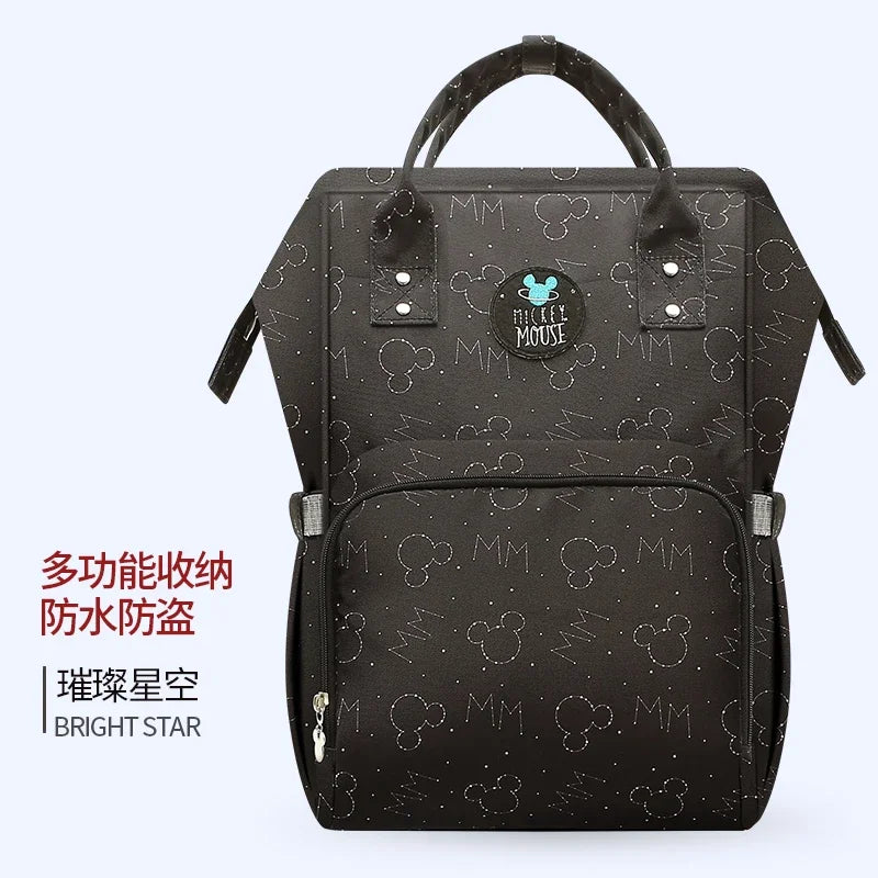 Disney Mickey Original New Diaper Bag Backpack Luxury Brand Baby Bag Large Capacity Multifunctional Cartoon Baby Diaper Bag
