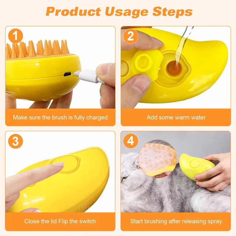 3IN1 Water Steam Brush Pets Grooming for Dogs Steam Cats Comb Brush for Cats with Vaporizer Anti-scratch Spray Accessories Cats