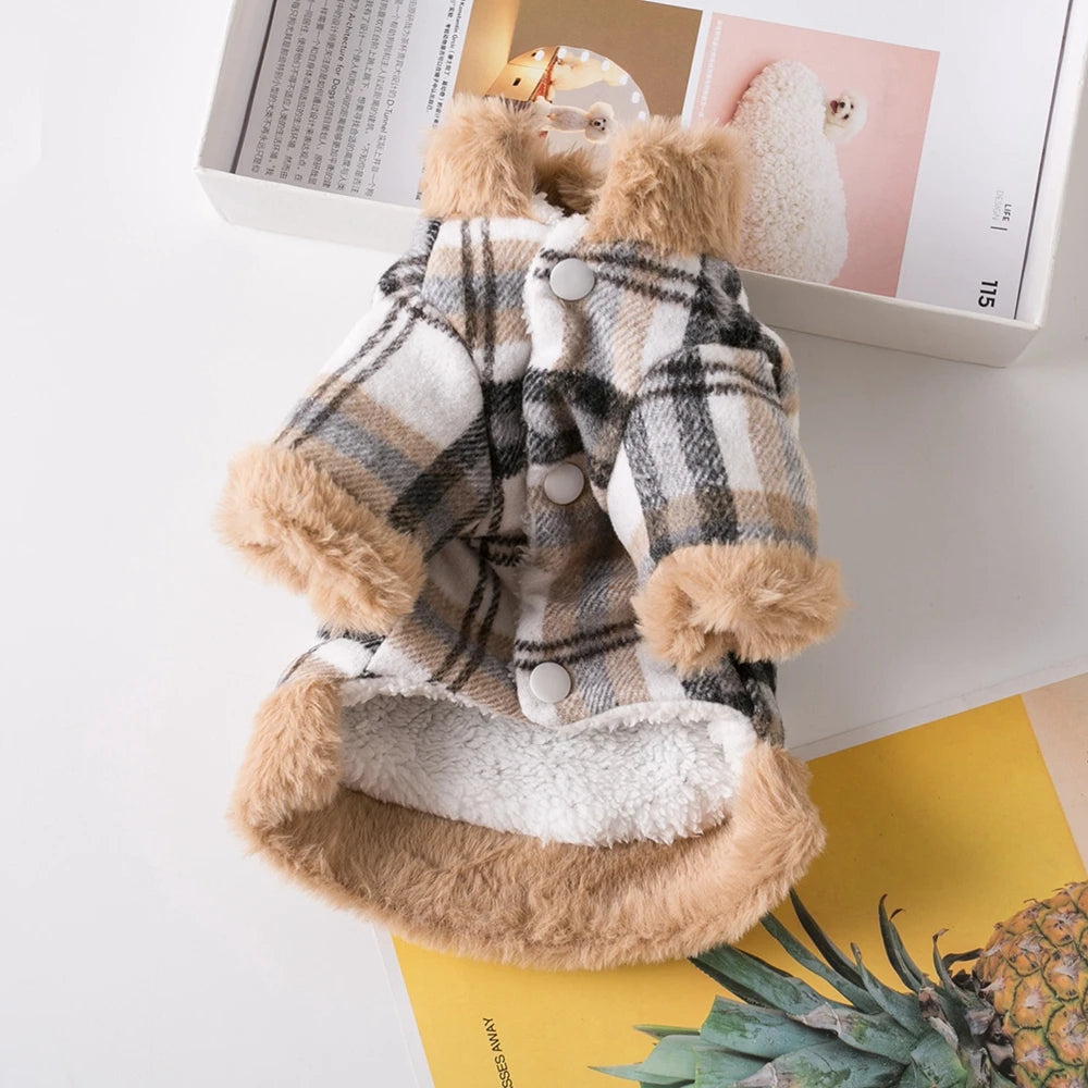 Pet Dog Clothes Lattice Coat Autumn Winter Dogs Pet Clothing Costume Clothes For Dogs Jacket Ropa Perro chihuahua Yorkshire