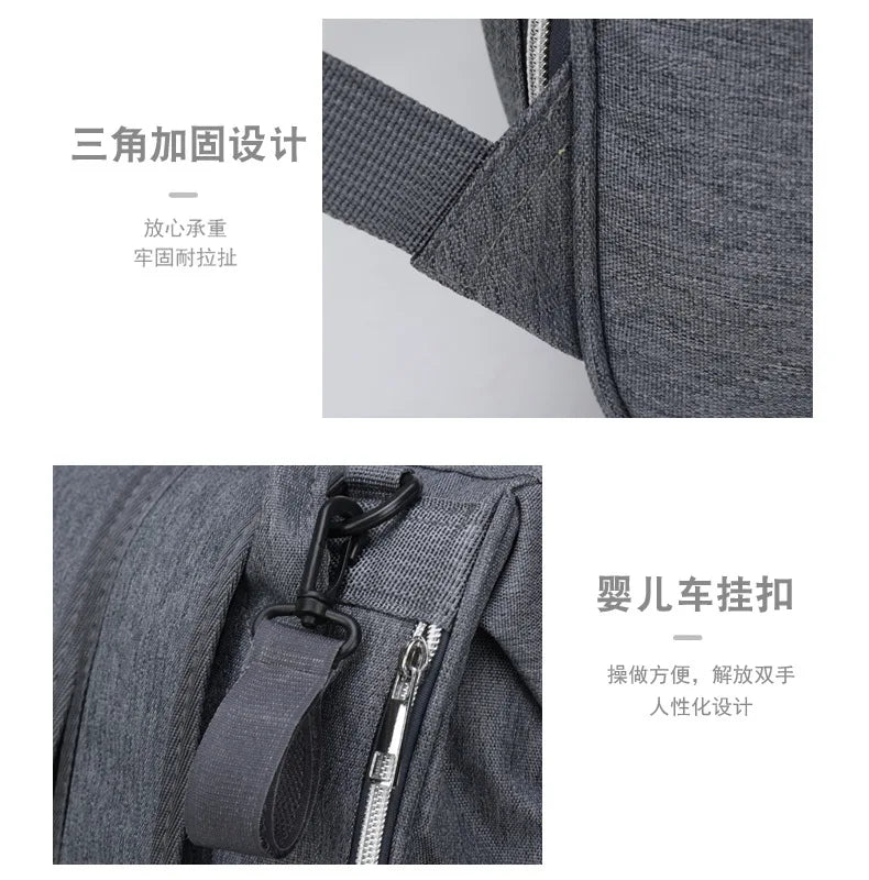 Multi-functional Mummy Shoulder Storage Bag Out Fashion Mother USB Port Bag Large Capacity Backpack Baby Stroller Hanging Bag