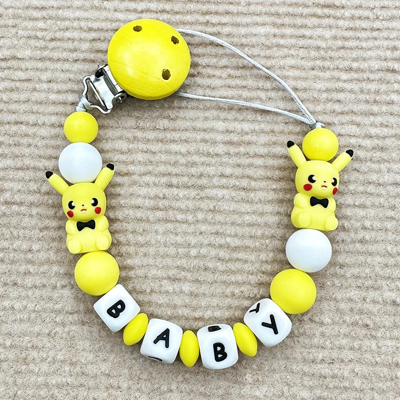 Personalize Silicone Letters Name Baby Popular Silicone Bead Pendant Pacifier Clips Chains Holder Teether Baby Kawaii Toy Gifts