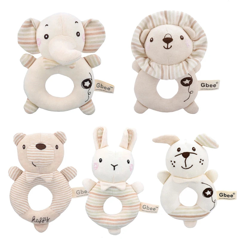 Baby Plush Rattle Cartoon Animals Crib Mobile Bed Bell Toys 0-12 Months Infant Toddler Early Educational Toy for Newborn Gifts
