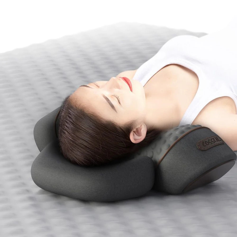 Electric Neck Massager Pillow Vibration Heating Massage Neck Traction Stretcher Support Cervical Spine Pain Relief Sleep Relax