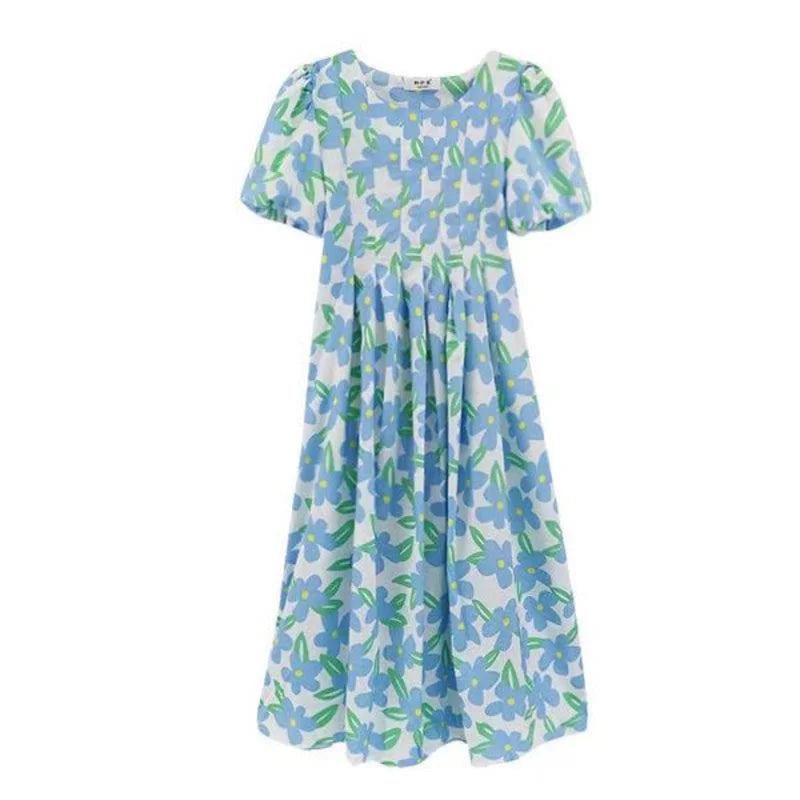 New Small Fresh Maternity Dress Summer Korean Loose Tide Mother French Maternity Printing Doll Printing Doll Dress Summer Outing