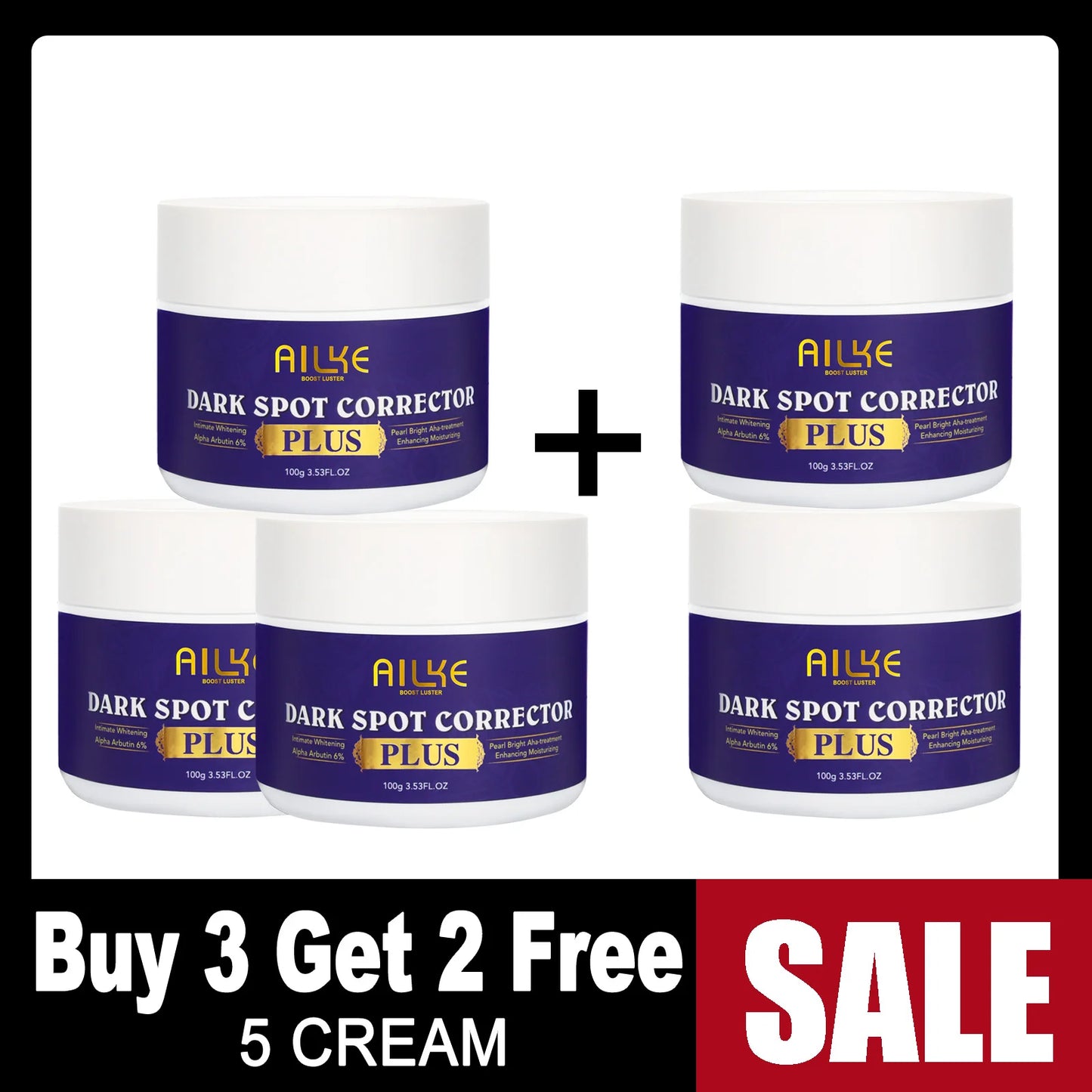 AILKE Glutathione PLUS Skin Care Set, Advanced Lightening Lotion, Moisturizes Softens Skin, Skin Bleaching Kit for Men, Women