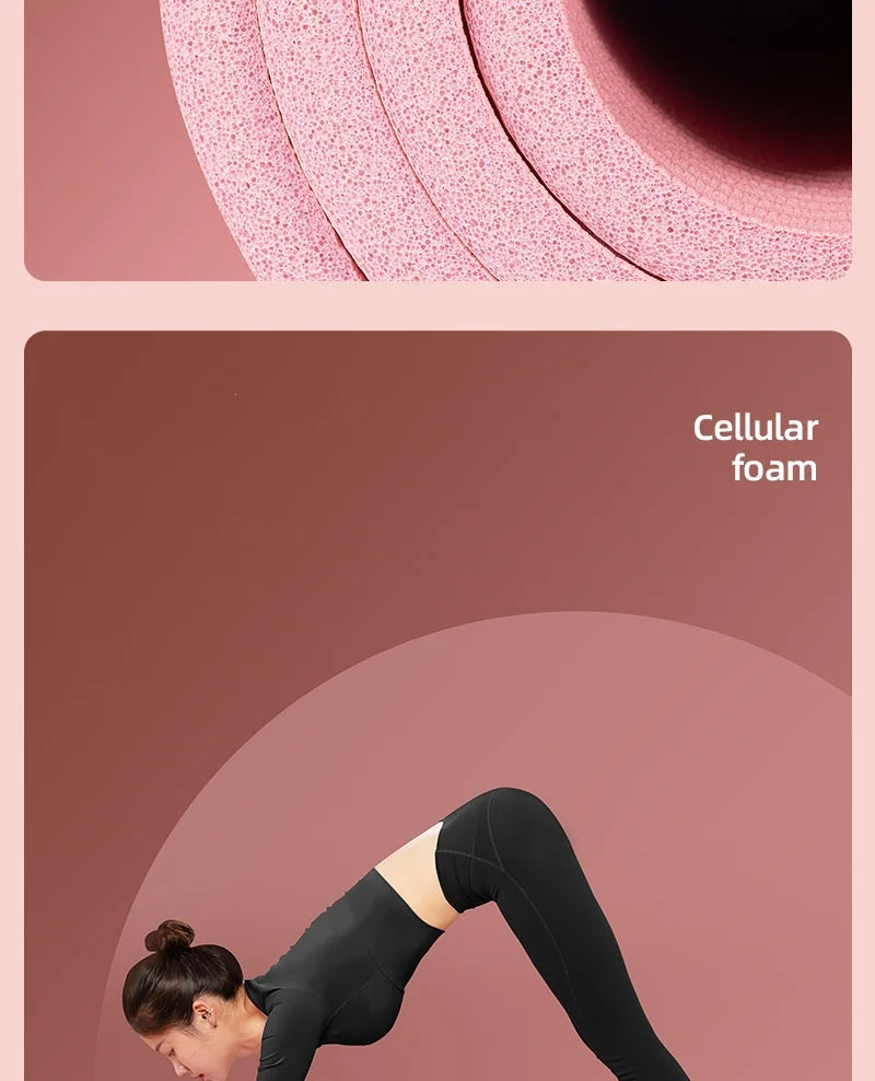 10mm Yoga Mat Thick Non-slip Exercise Fitness Workout Mats for Home Pilates Environmentally Friendly Yoga Mat