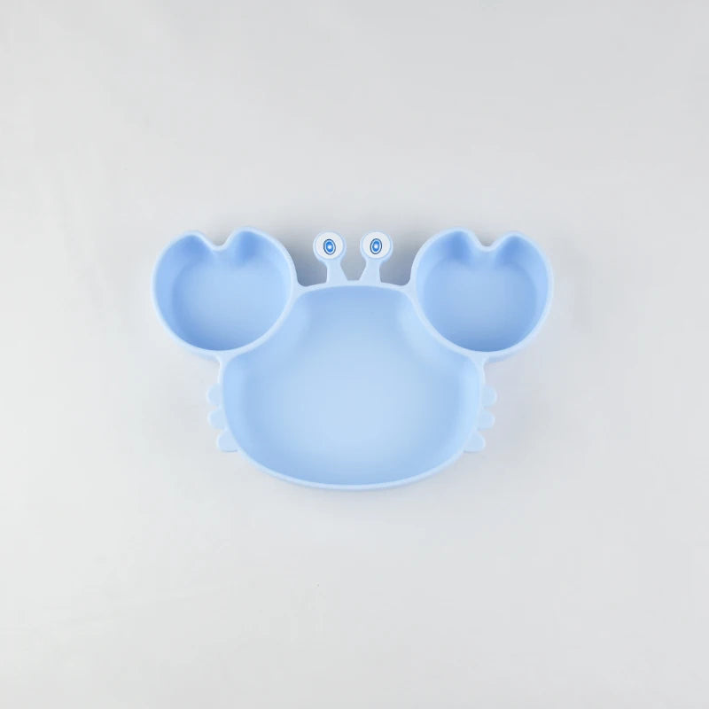 Food Grade Silicone Meal Plate Cartoon Toddler Plates Independent Feeding Training Anti-Drop Complementary Food Bowl Baby Stuff