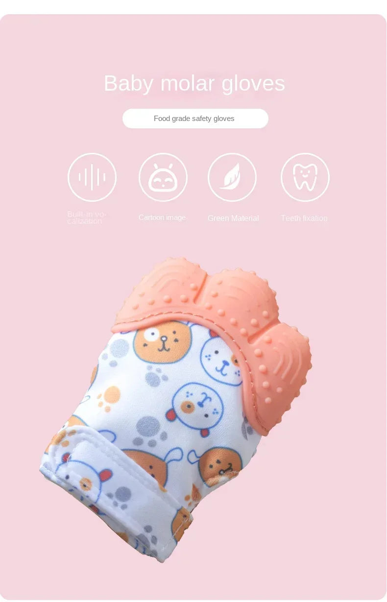 Baby Teething Silicone Gloves Multi-Layer Breathable Chewing Gloves Baby Teething Toys Baby Self Soother Teether Teething Toys