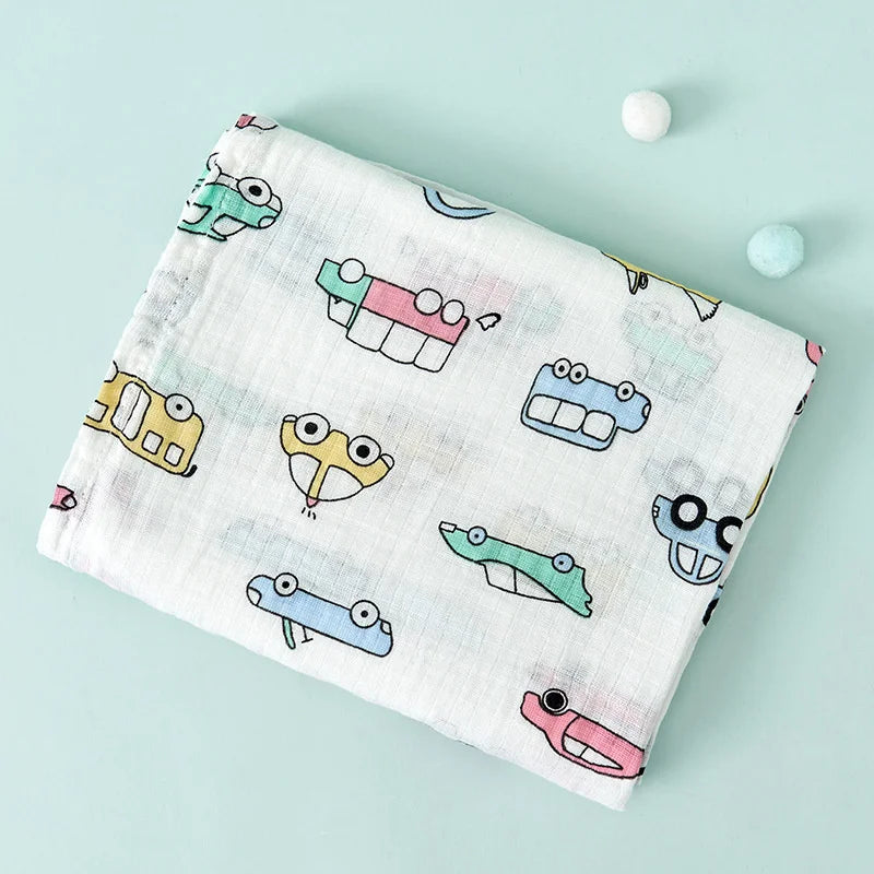 110cm Baby Swaddle Blanket Dual Layers Blankets For Boys Girls Organic Cotton Soft Newborn Swaddle Wrap Burping Clothes
