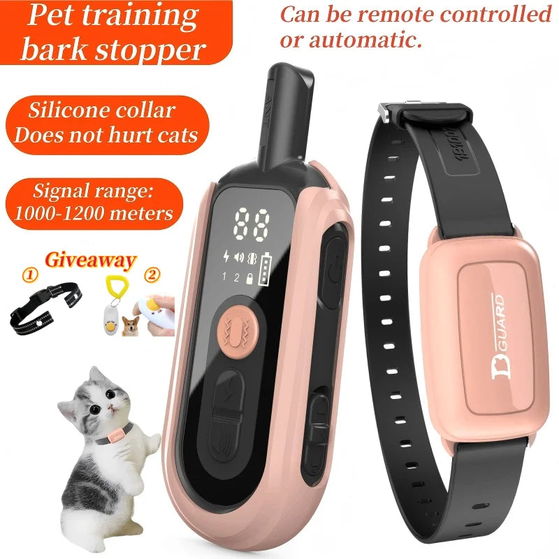 YHLC 1100m Cat Shock Collar,Cat Training Collar with Remote,Cat Stop Meowing Collar, Remote Control/Automatic Anti-Meow for Cats