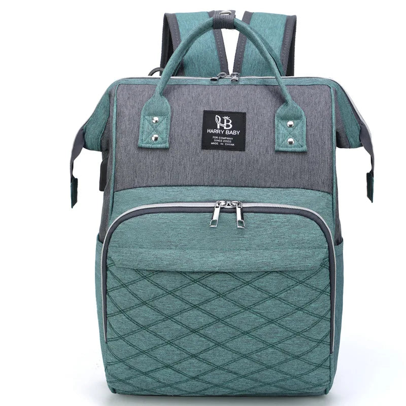 Multi-functional Mummy Shoulder Storage Bag Out Fashion Mother USB Port Bag Large Capacity Backpack Baby Stroller Hanging Bag