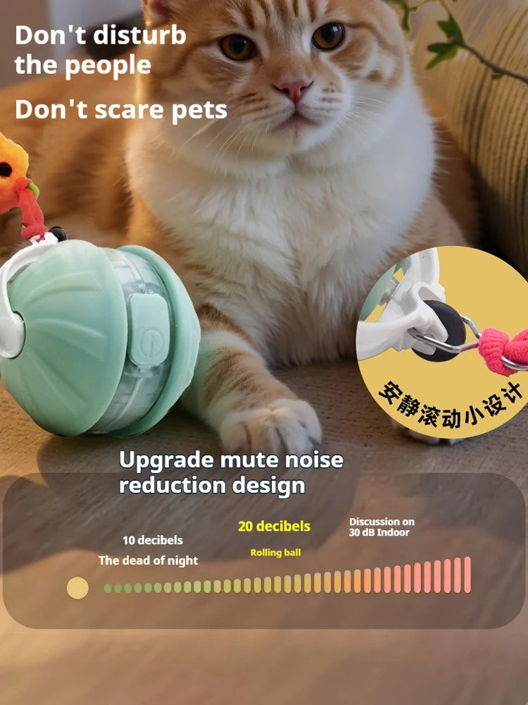 Upgraded Cat Interactive Ball Toys Infrared Automatic Rolling Ball Tail Rechargeable Smart Pet Toy Cat Training Imitate Mouse