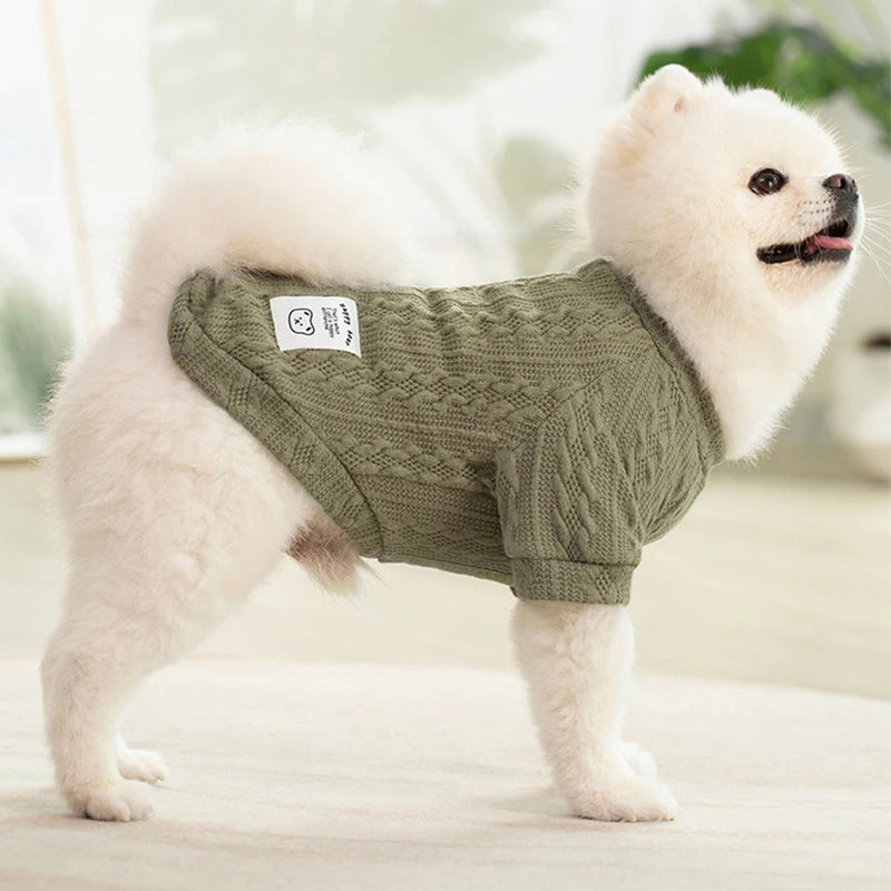 Warm Knitted Dog Sweater Soft Fashion Pet Clothes for Samll Medium Dogs Cats French Bulldog Chihuahua Yorkies Pug Costume