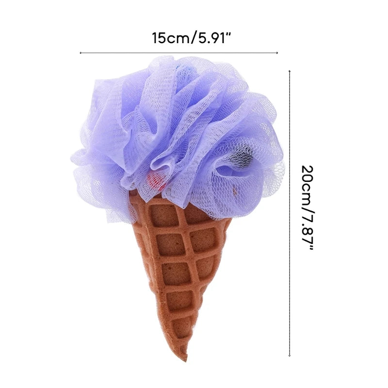 Bath Sponge Ice Cream Exfoliating Loofah Body Scrubber Shower Cleaning Loofahs Bathroom Men Women Bathing Accessories