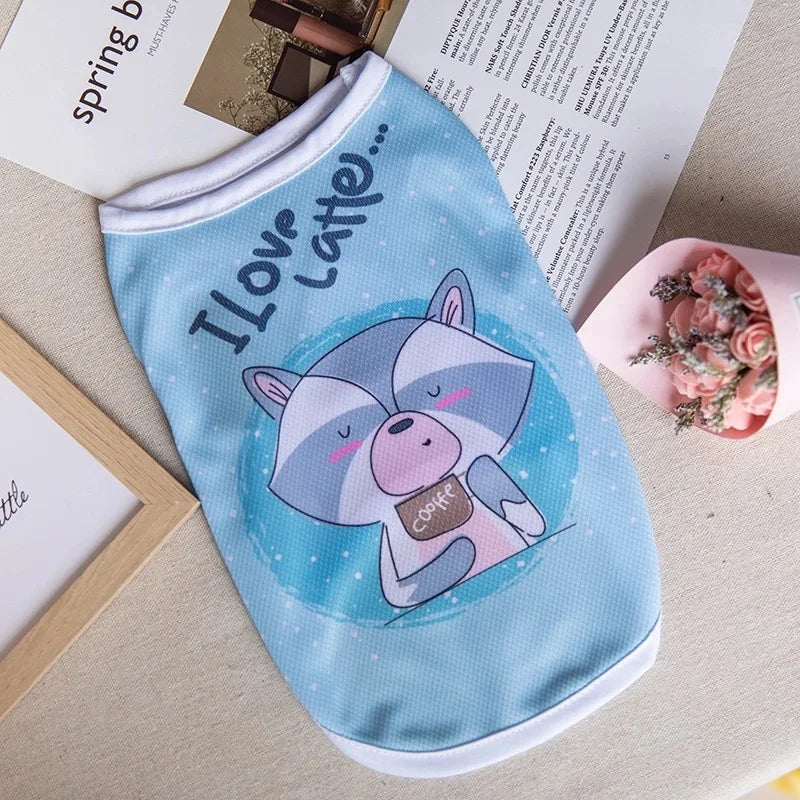 1 PC Lightweight Summer Vest for Pets Chihauhua XS-XXL Big Dogs Clothing Ice Felt Overall Cartoon No Fading Pet Cat Overalls