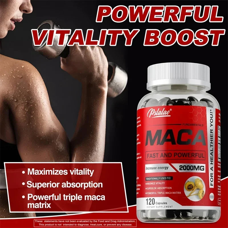 Maca Root Capsules - Improves Vitality and Performance, Enhance Energy, Builds Muscle and Strength